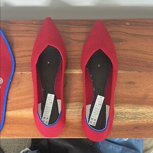 Rothy's Red Flats Sleek Minimalist Design